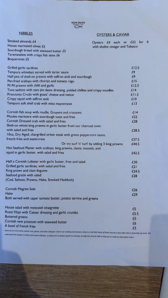 Menu New Wave Brasserie-1