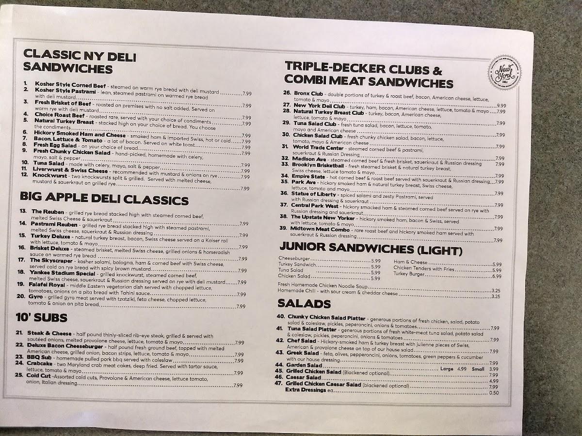 Menu New York Deli Catering-1
