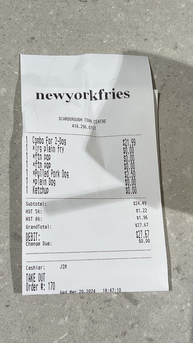 Menu New York Fries Scarborough Town Centre-2