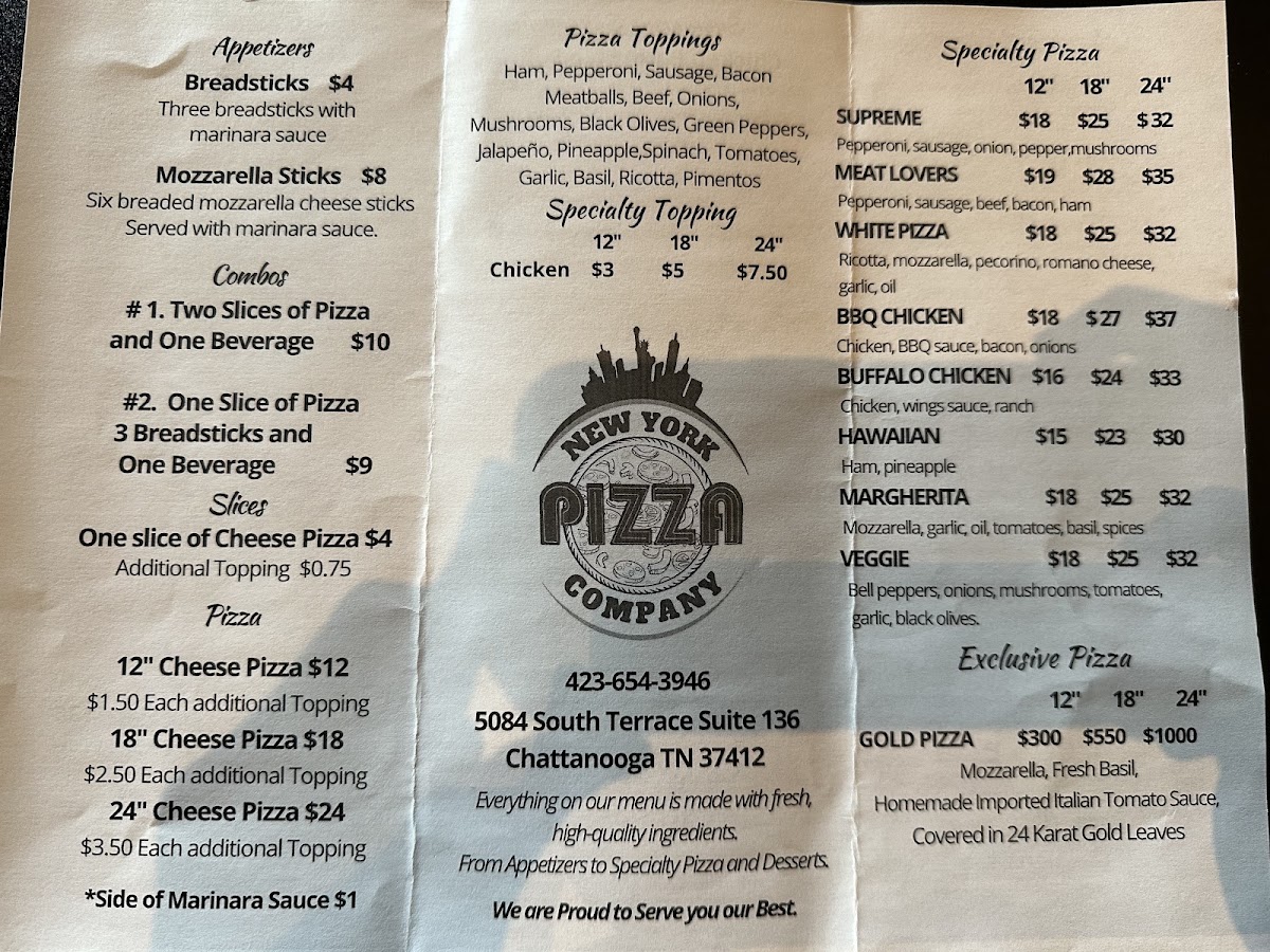 Menu New York Pizza Company, East Ridge-3