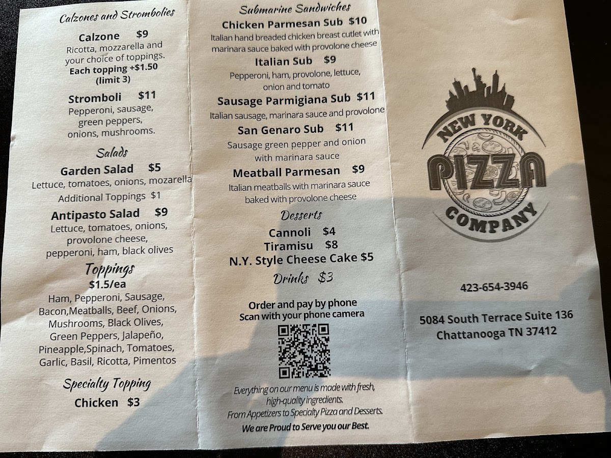 Menu New York Pizza Company, East Ridge-4