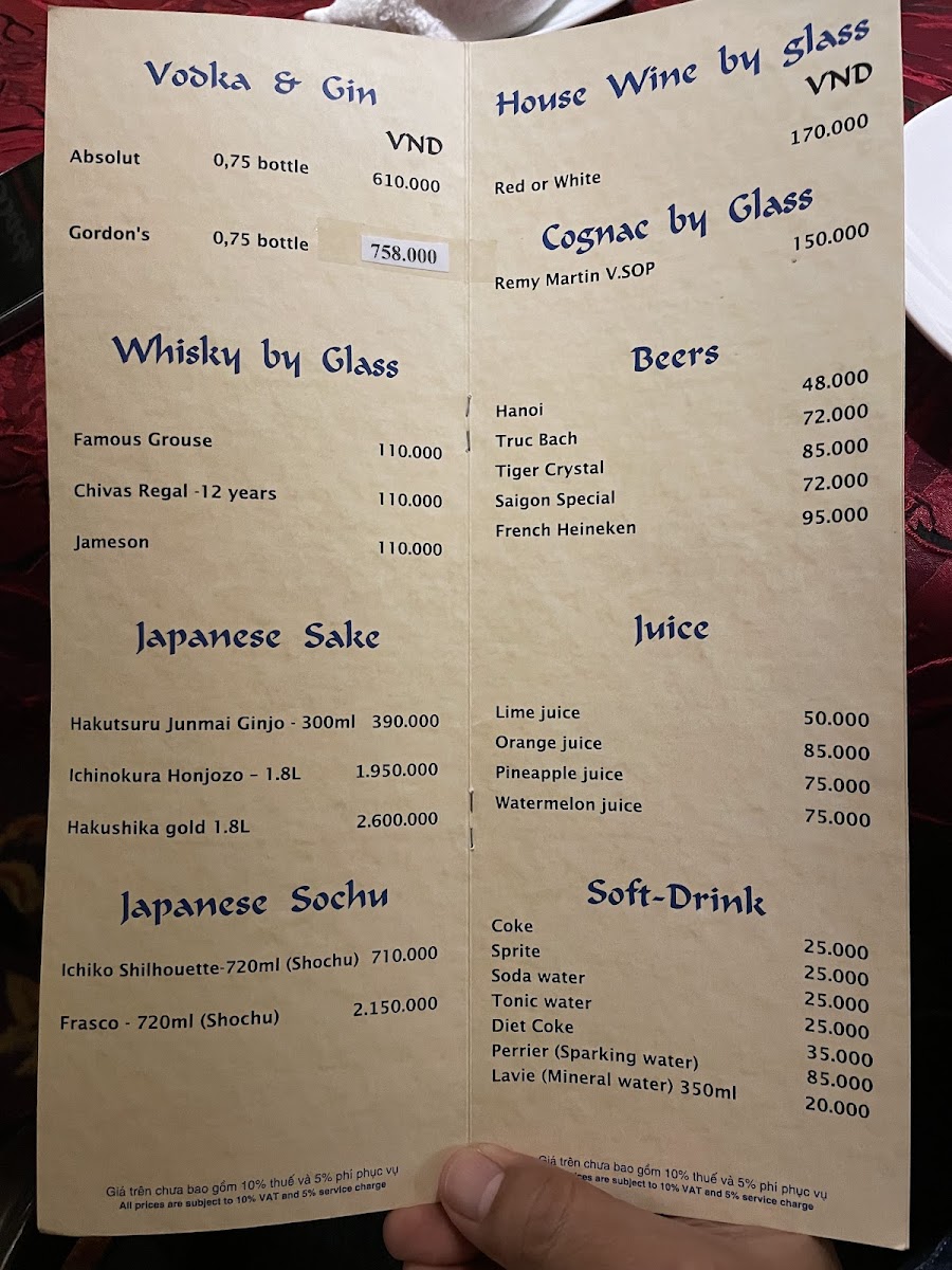 Menu Nha Hang Nam Phuong - Ha Noi-2