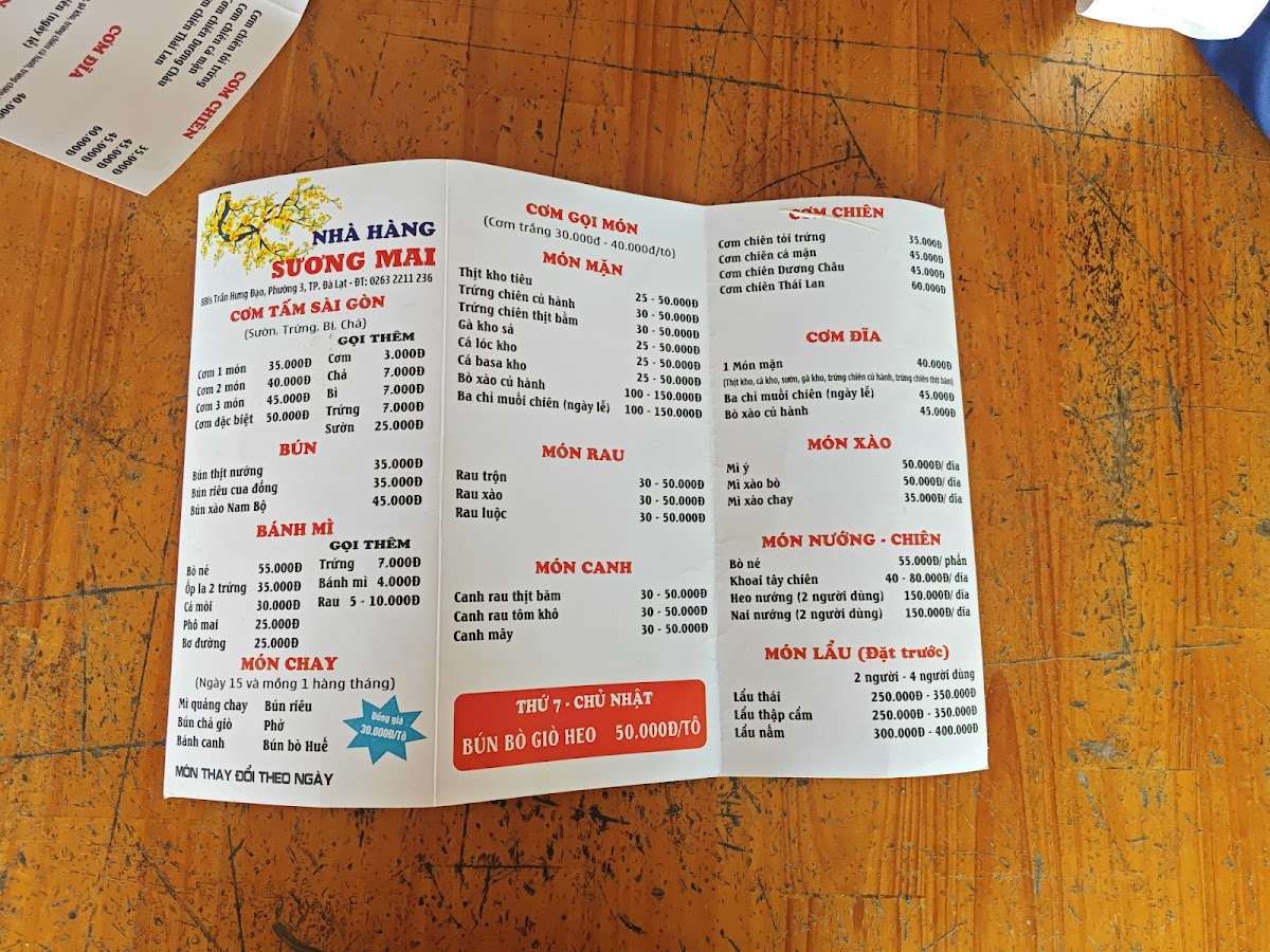 Menu Nhà Hàng Sương Mai-5