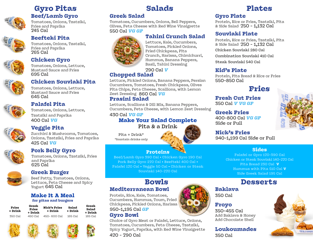 Menu Nick The Greek-1