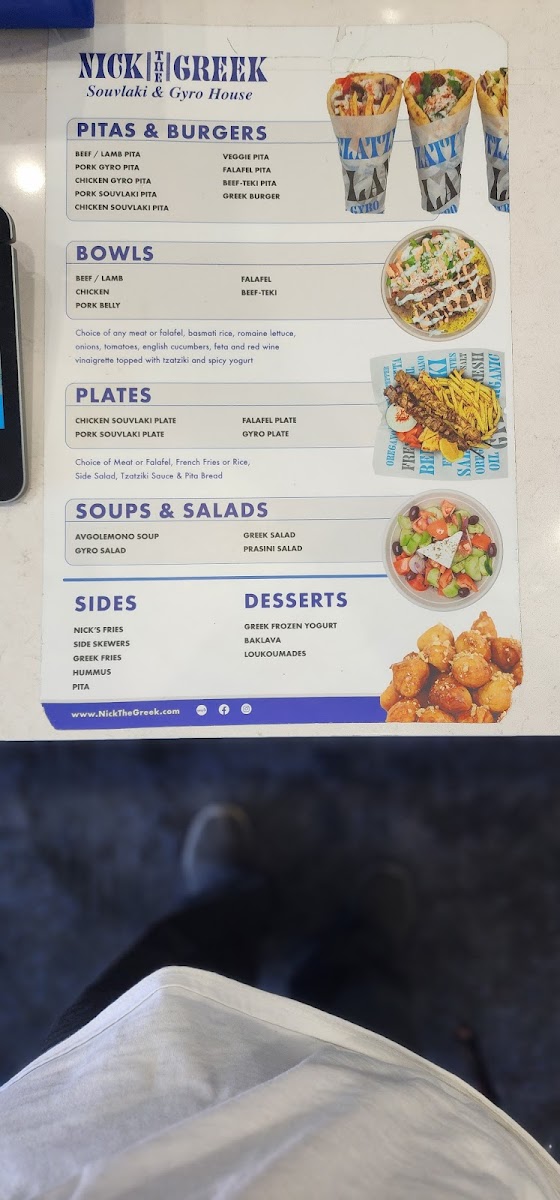 Menu Nick The Greek-3