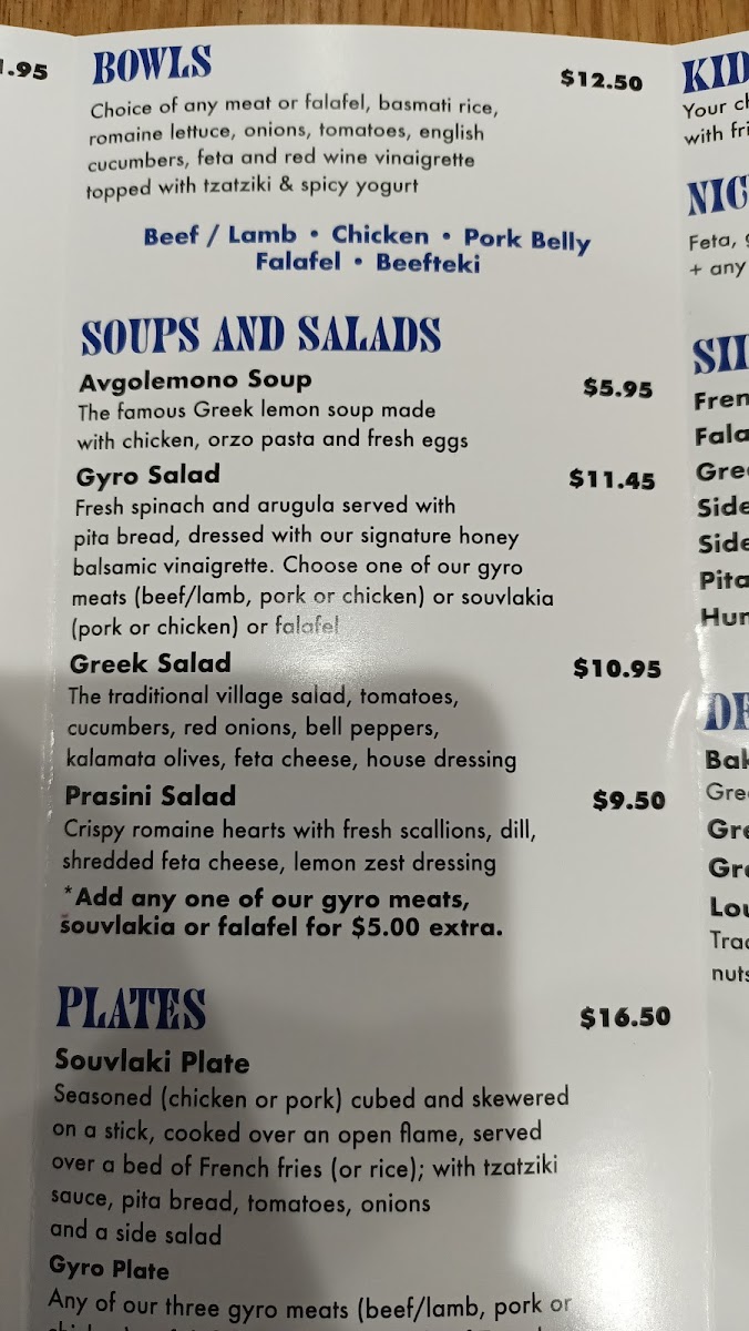 Menu Nick The Greek-5