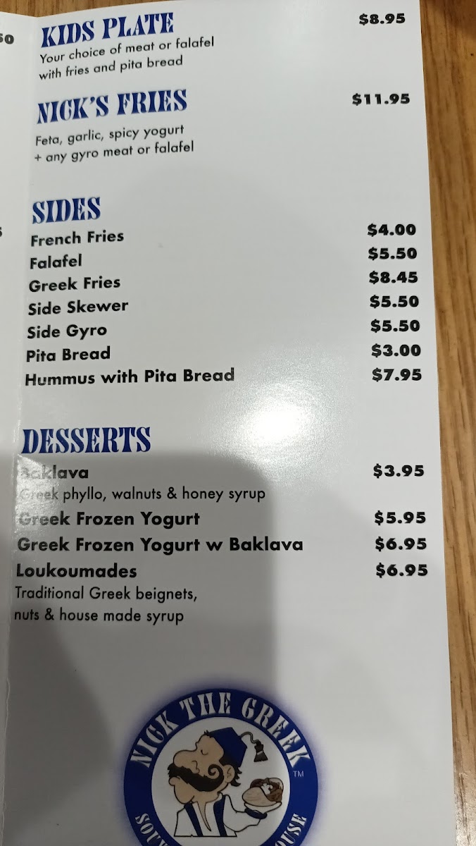 Menu Nick The Greek-6