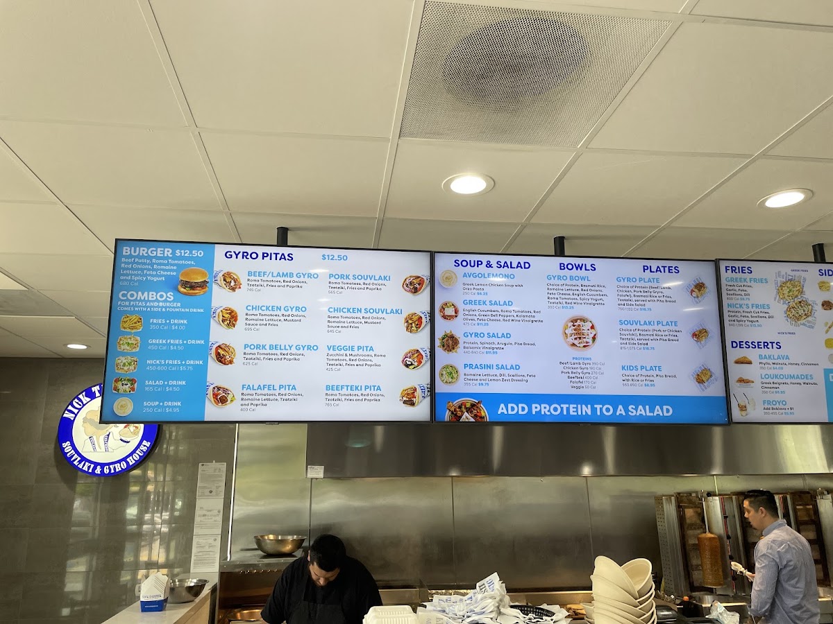 Menu Nick The Greek-7