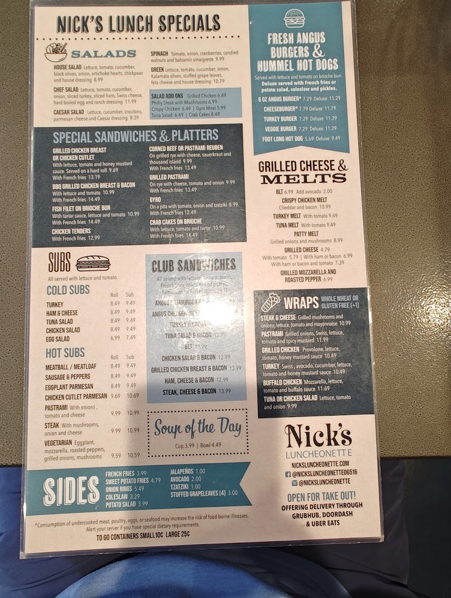 Menu Nick's Luncheonette-4