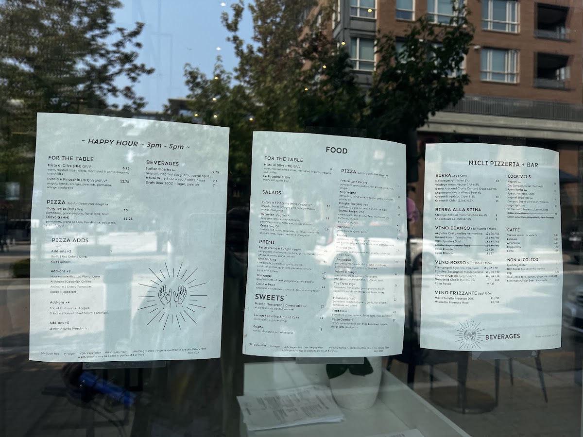 Menu Nicli Pizzeria + Bar + Gelato Wesbrook-6