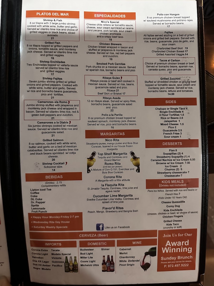 Menu Nico's Tex-Mex Cantina-1