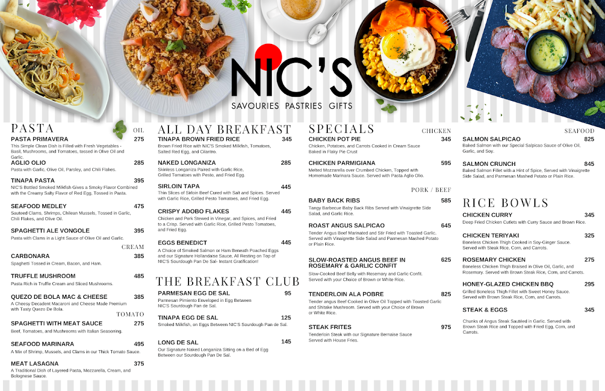 Menu Nic's Park Terraces-6