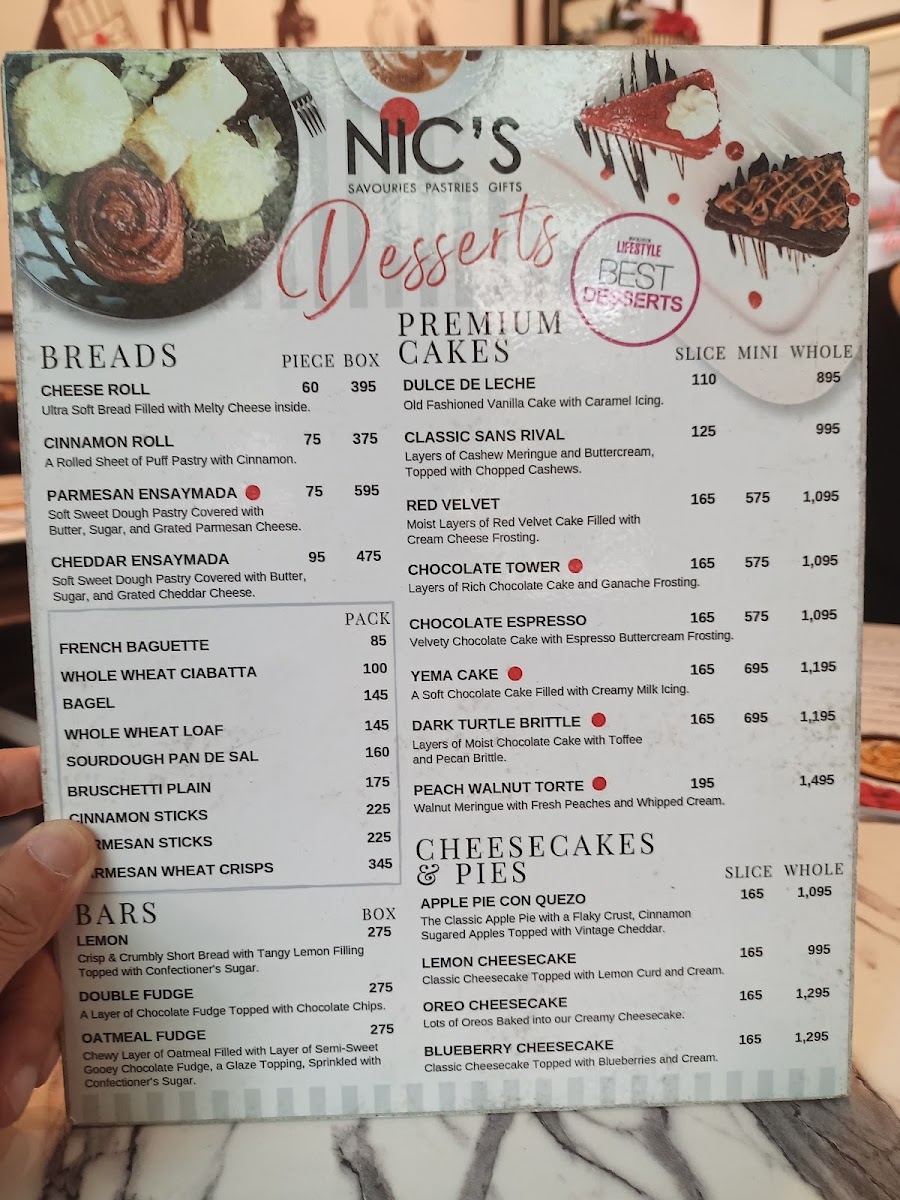 Menu Nic's Park Terraces-7