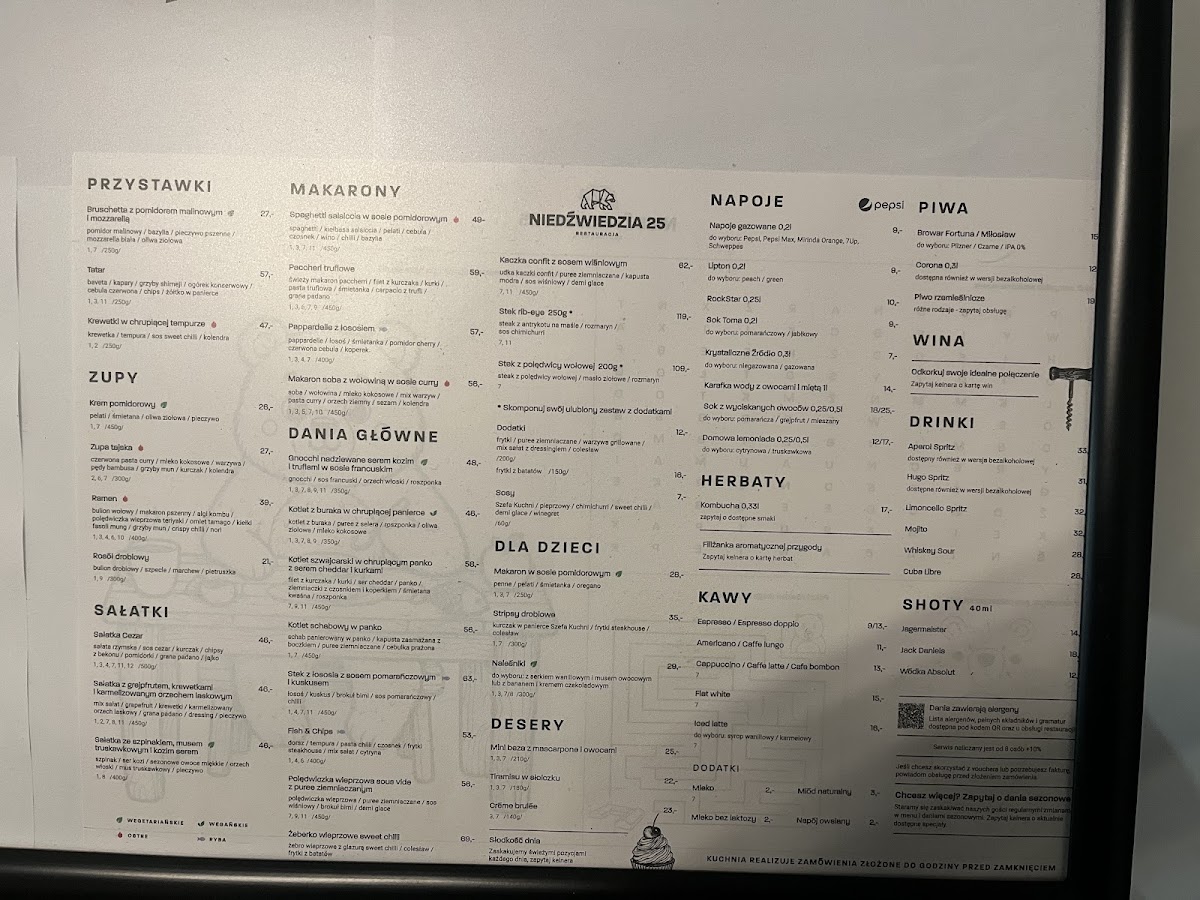 Menu Niedźwiedzia 25 Restauracja-1
