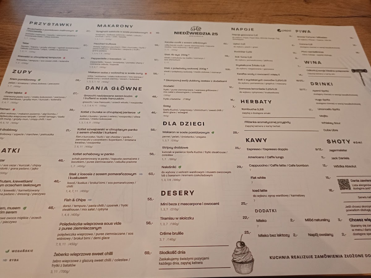 Menu Niedźwiedzia 25 Restauracja-2