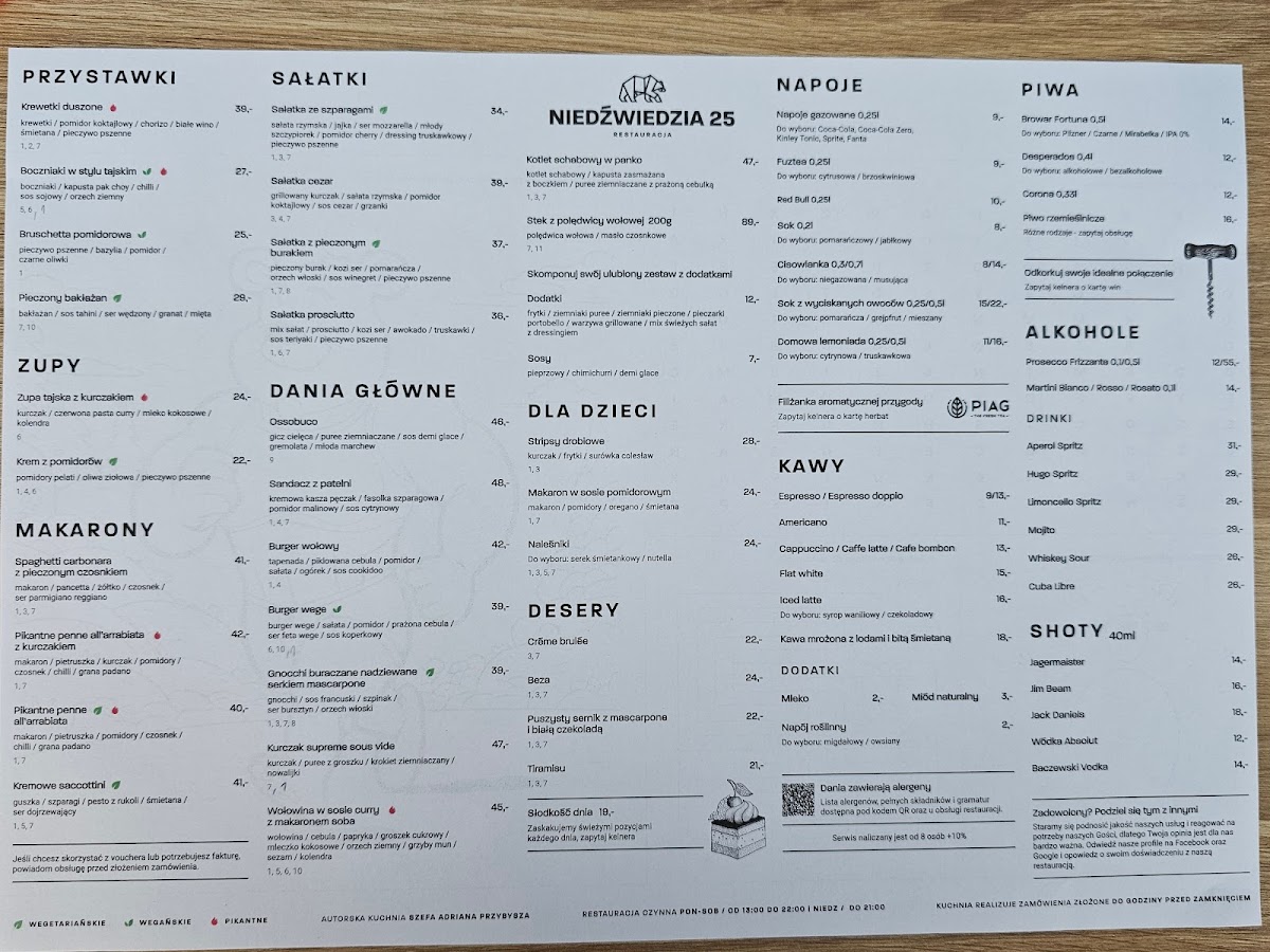 Menu Niedźwiedzia 25 Restauracja-3