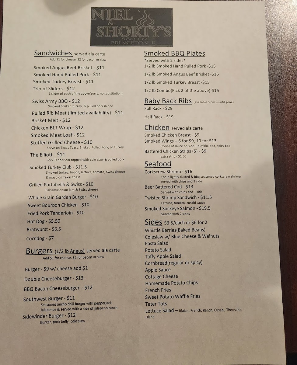 Menu Niel & Shorty's Bbq Company-4