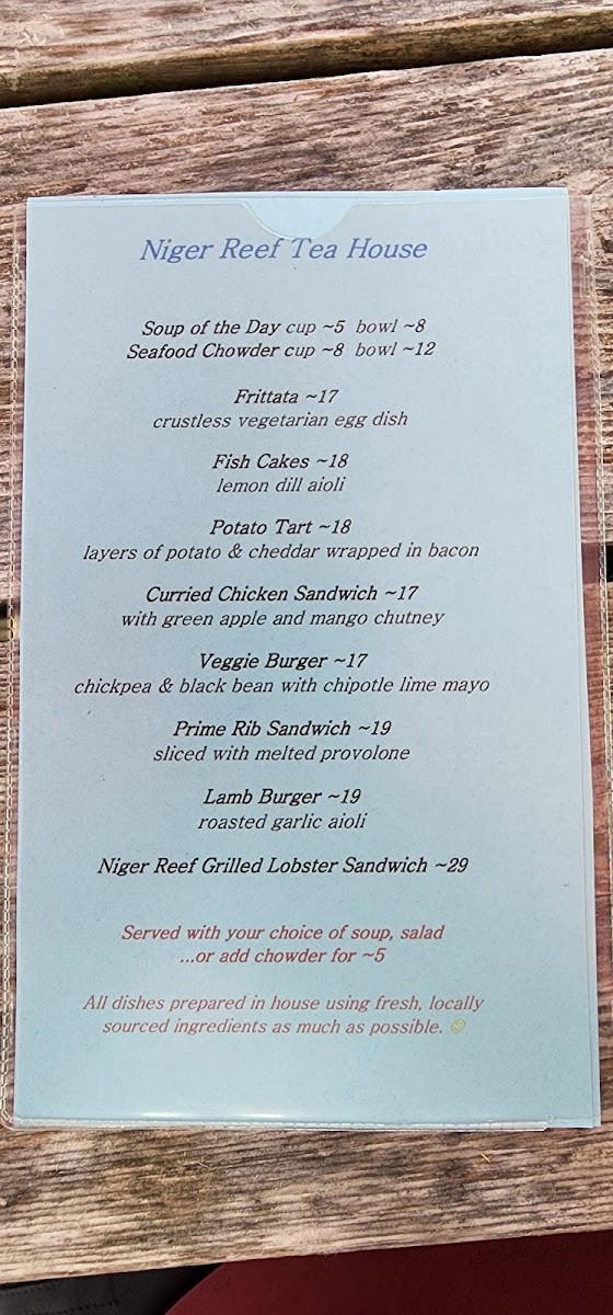 Menu Niger Reef Tea House (Licensed Restaurant)-4