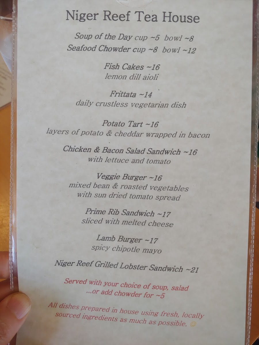 Menu Niger Reef Tea House (Licensed Restaurant)-9