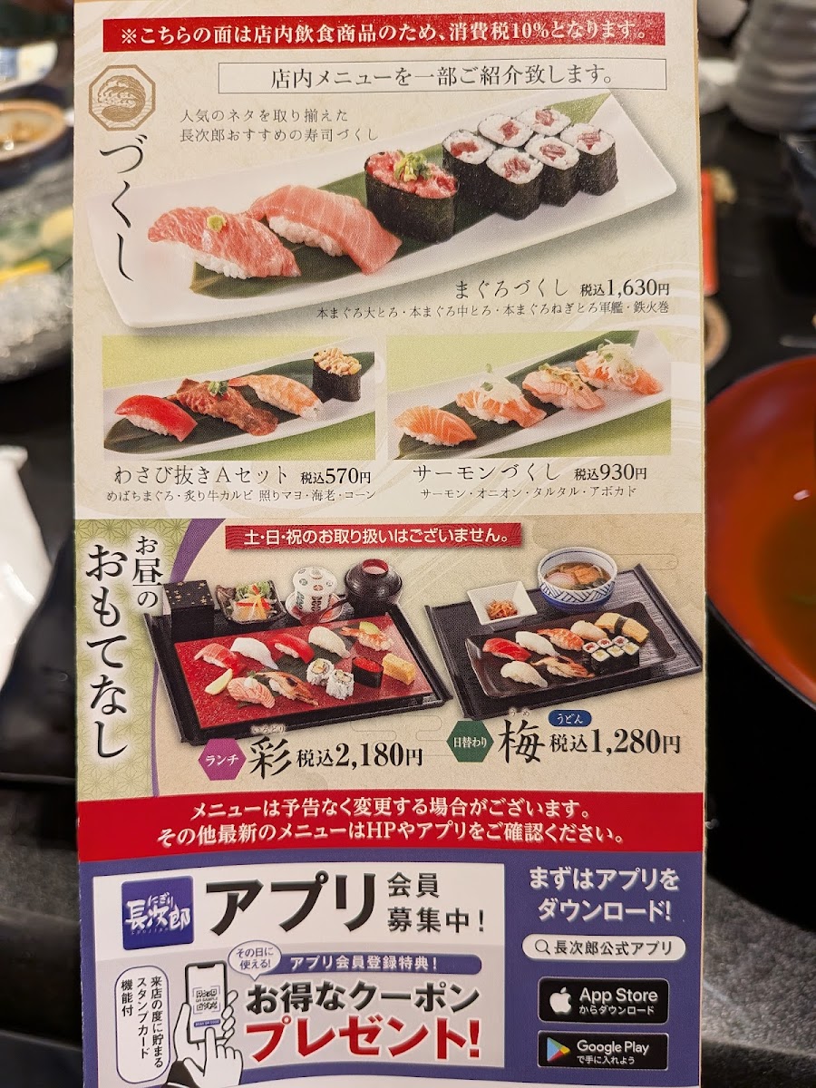 Menu Nigiri Chojiro - Kitayama Shichiku-2