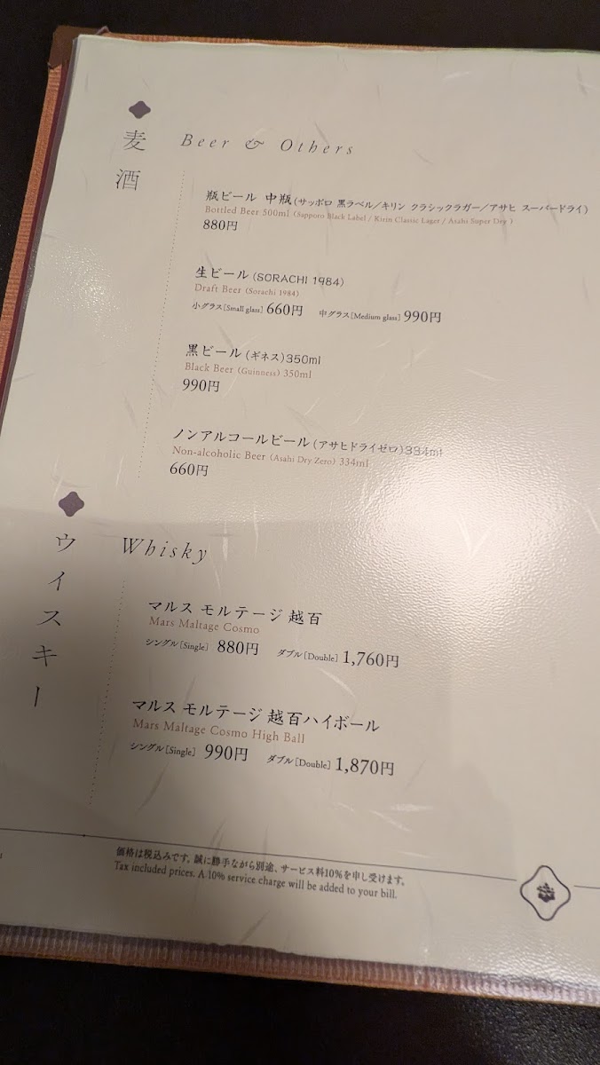 Menu Ningyocho Imahan Yokohama Takashimaya-1
