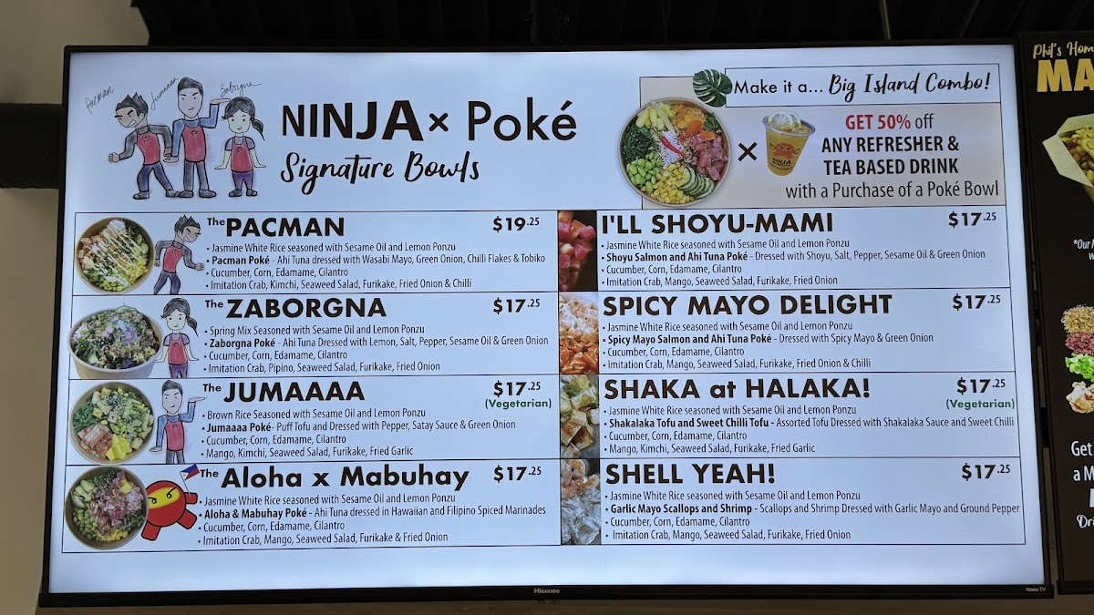 Menu Ninja Bubble Tea X Poké - Guildford Village-1