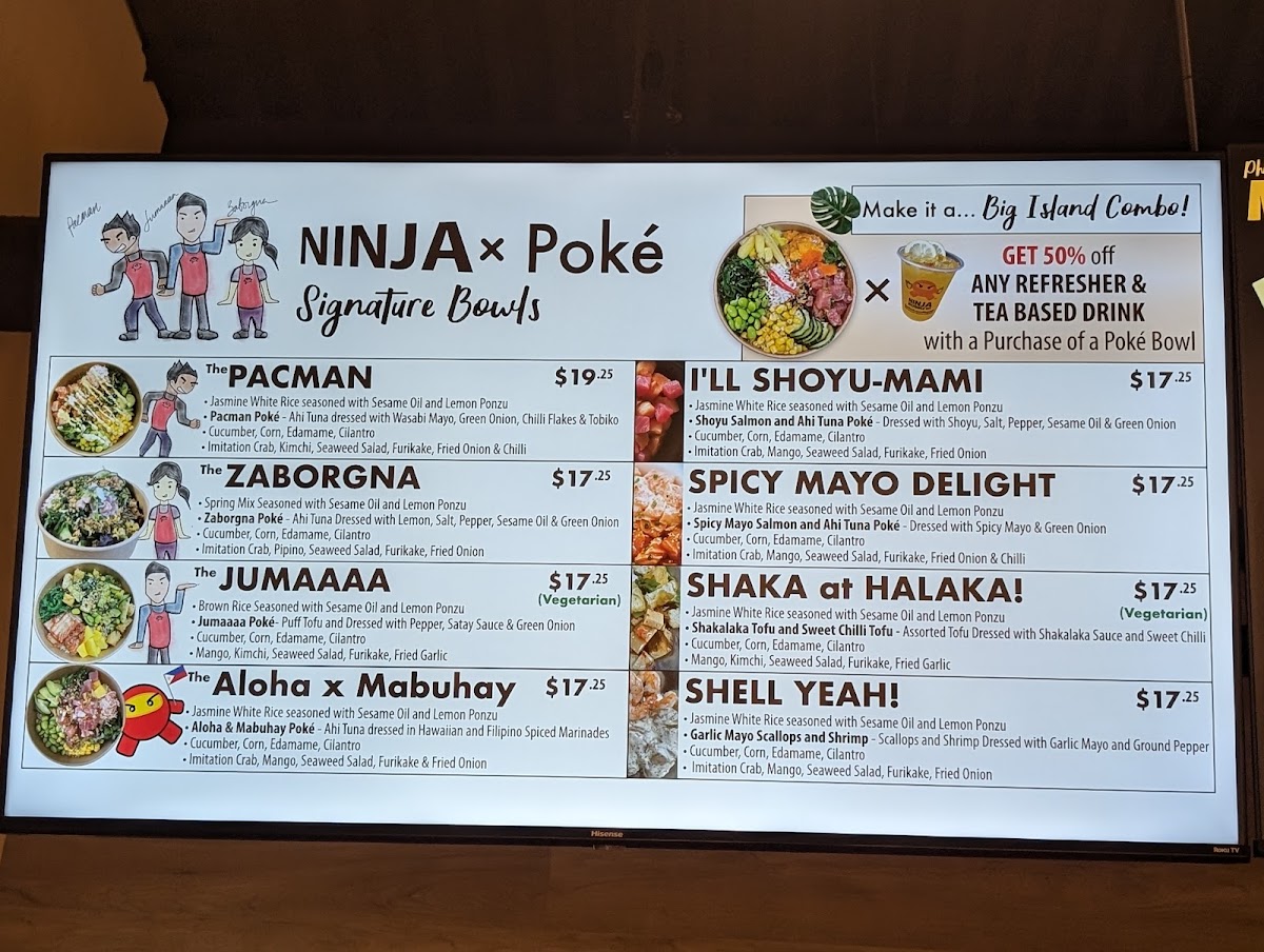 Menu Ninja Bubble Tea X Poké - Guildford Village-5