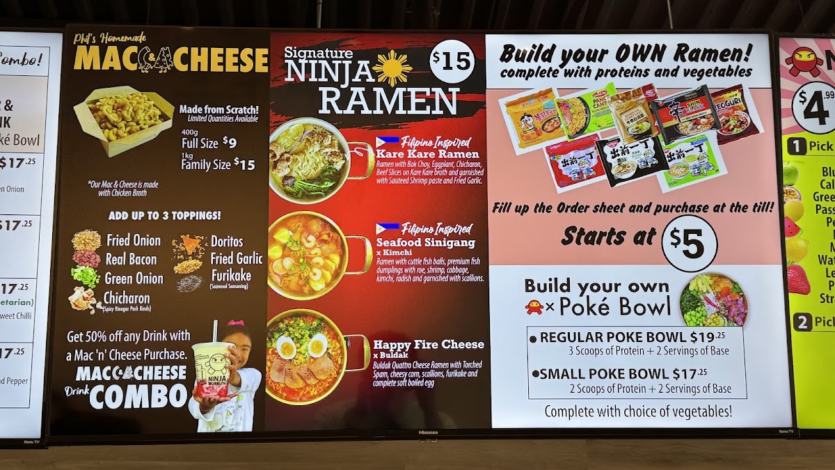 Menu Ninja Bubble Tea X Poké - Guildford Village-8