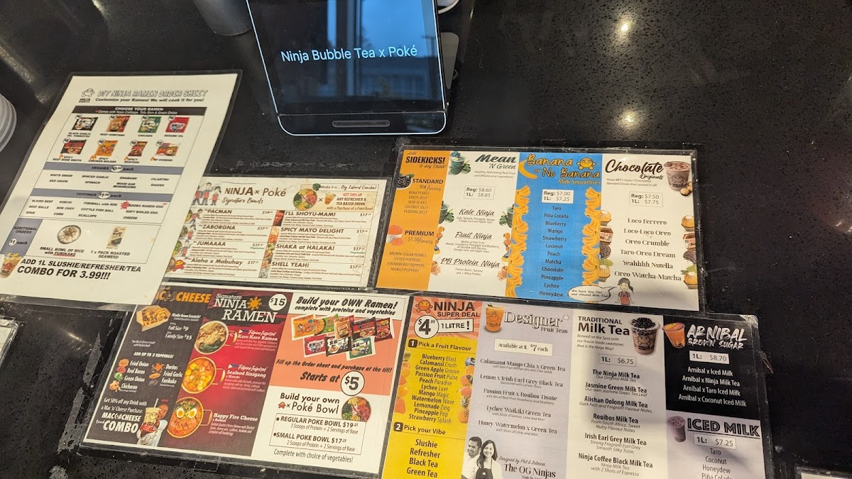 Menu Ninja Bubble Tea X Poké - Guildford Village-9