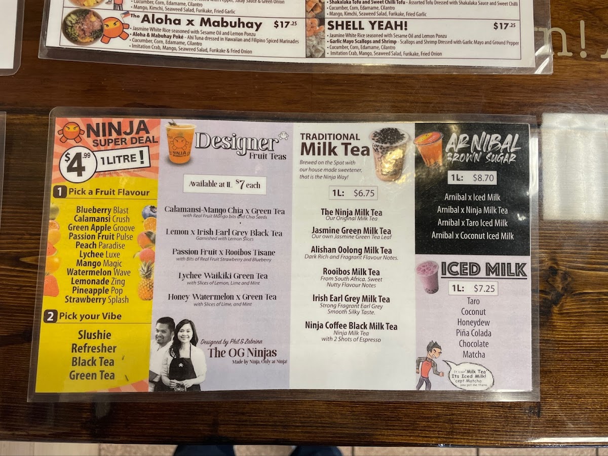Menu Ninja Bubble Tea X Poké - Port Coquitlam-5