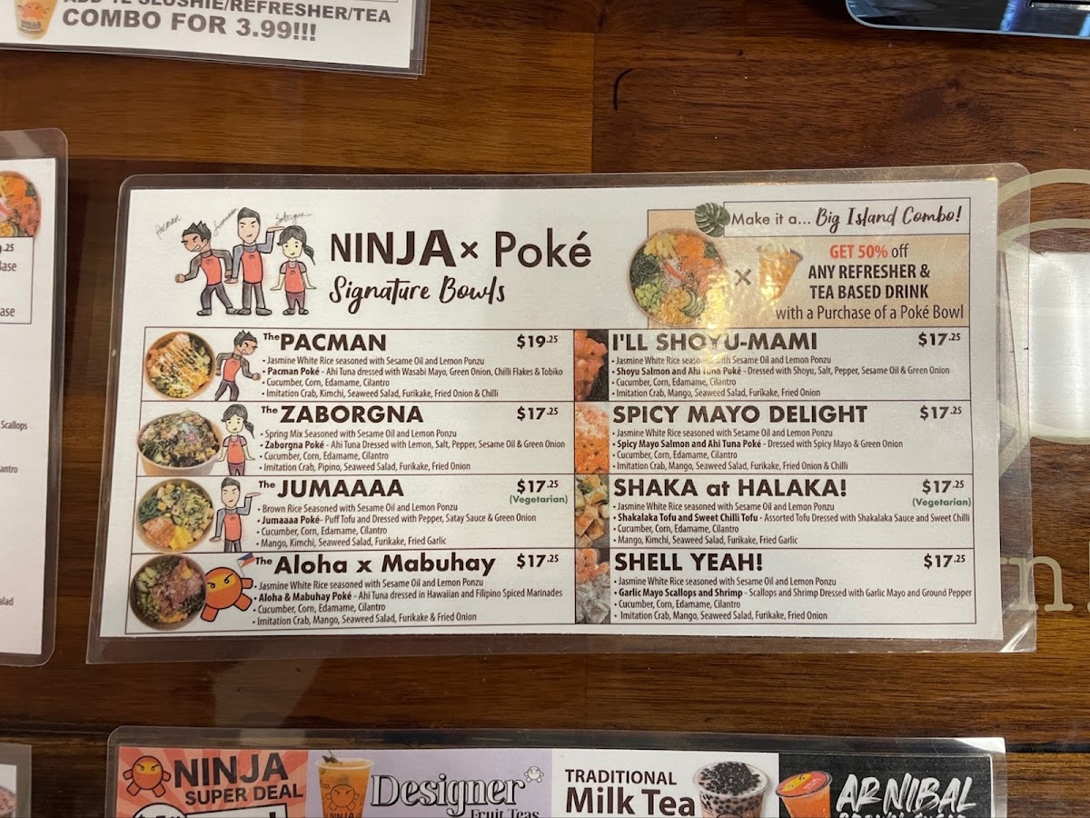 Menu Ninja Bubble Tea X Poké - Port Coquitlam-6