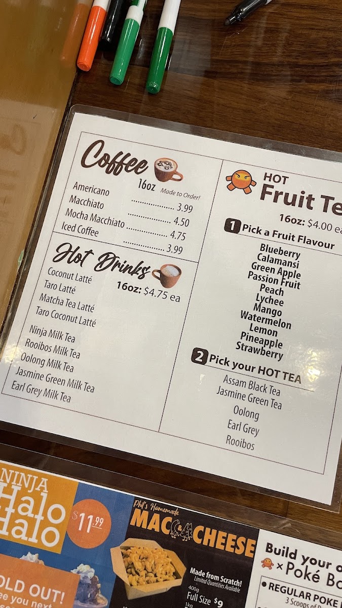 Menu Ninja Bubble Tea X Poké - Port Coquitlam-7