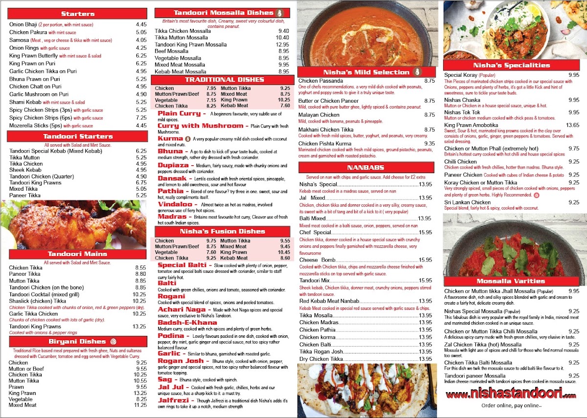 Menu Nisha's Tandoori-1