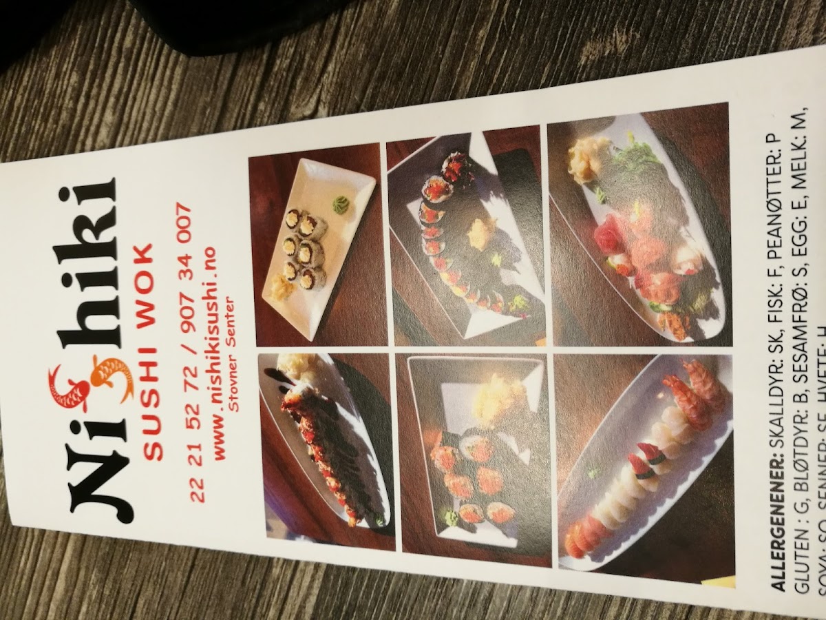 Menu Nishiki Sushi & Wok Stovner As-10