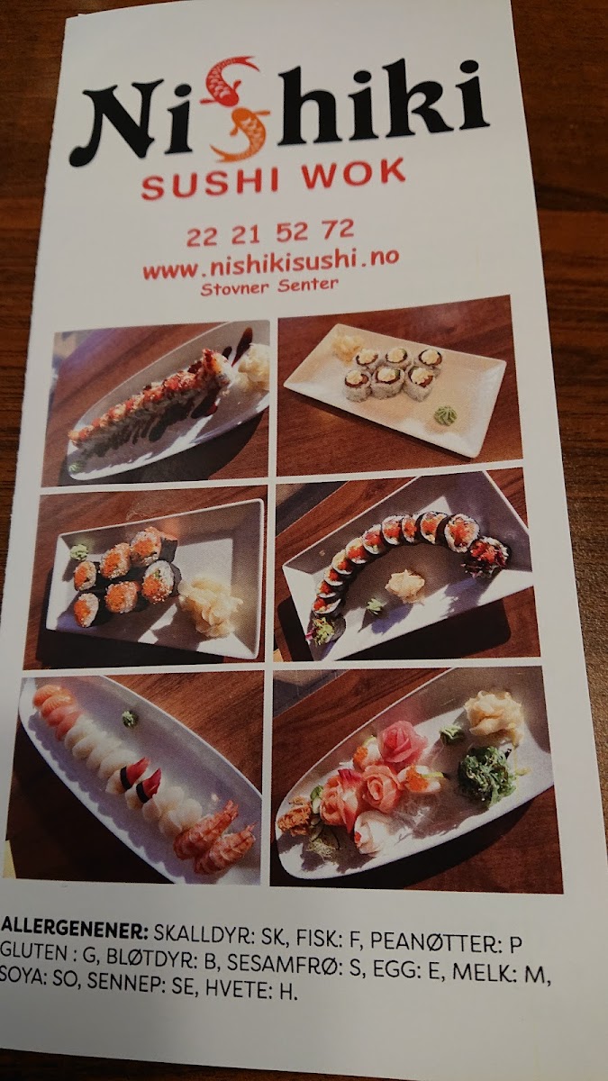 Menu Nishiki Sushi & Wok Stovner As-9