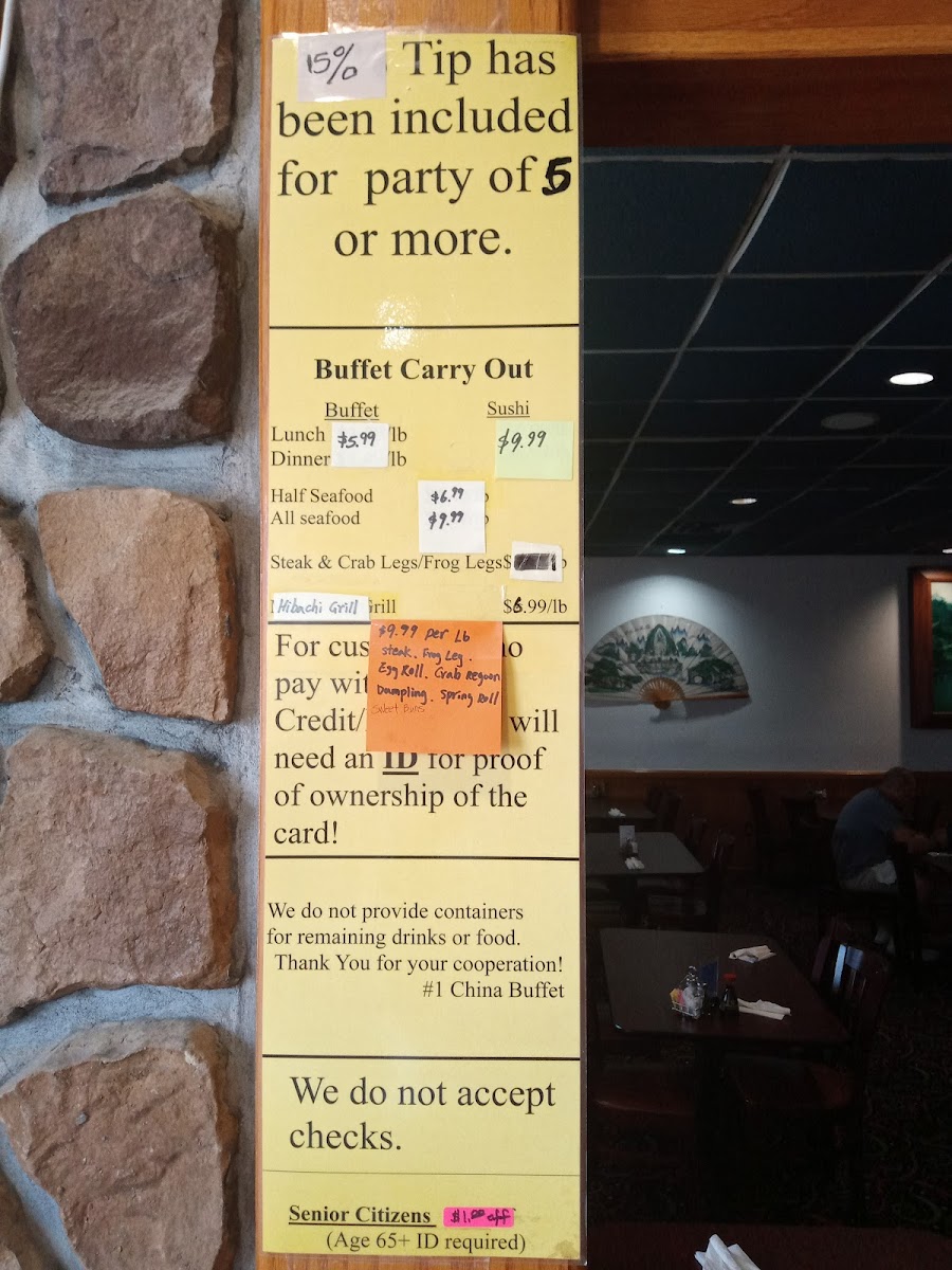 Menu No 1 China Buffet-1