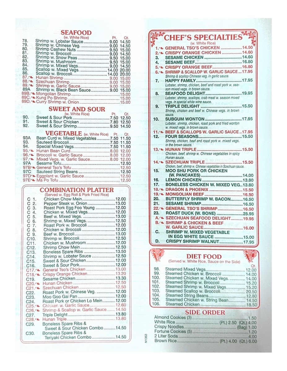 Menu No. 1 China-2