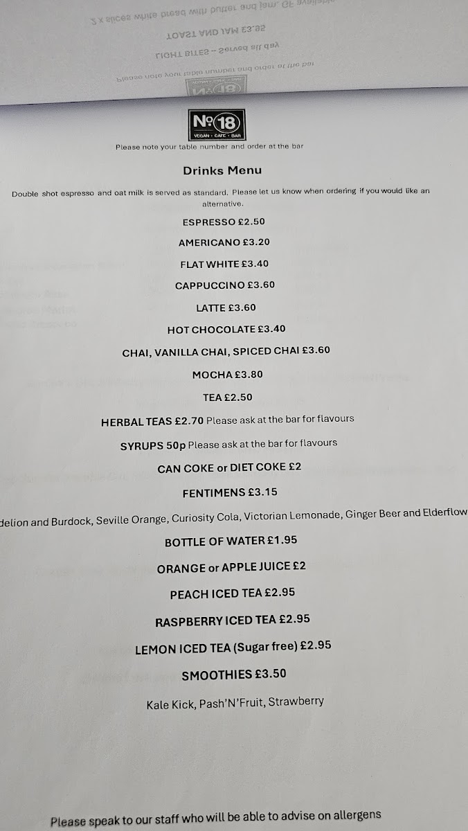 Menu No 18 Cafe Swansea-4