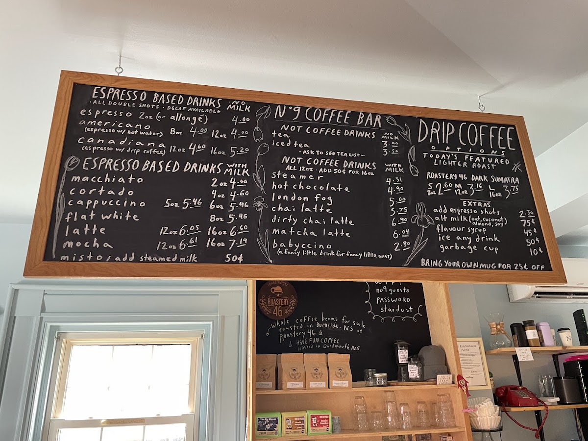 Menu No 9 Coffee Bar-1
