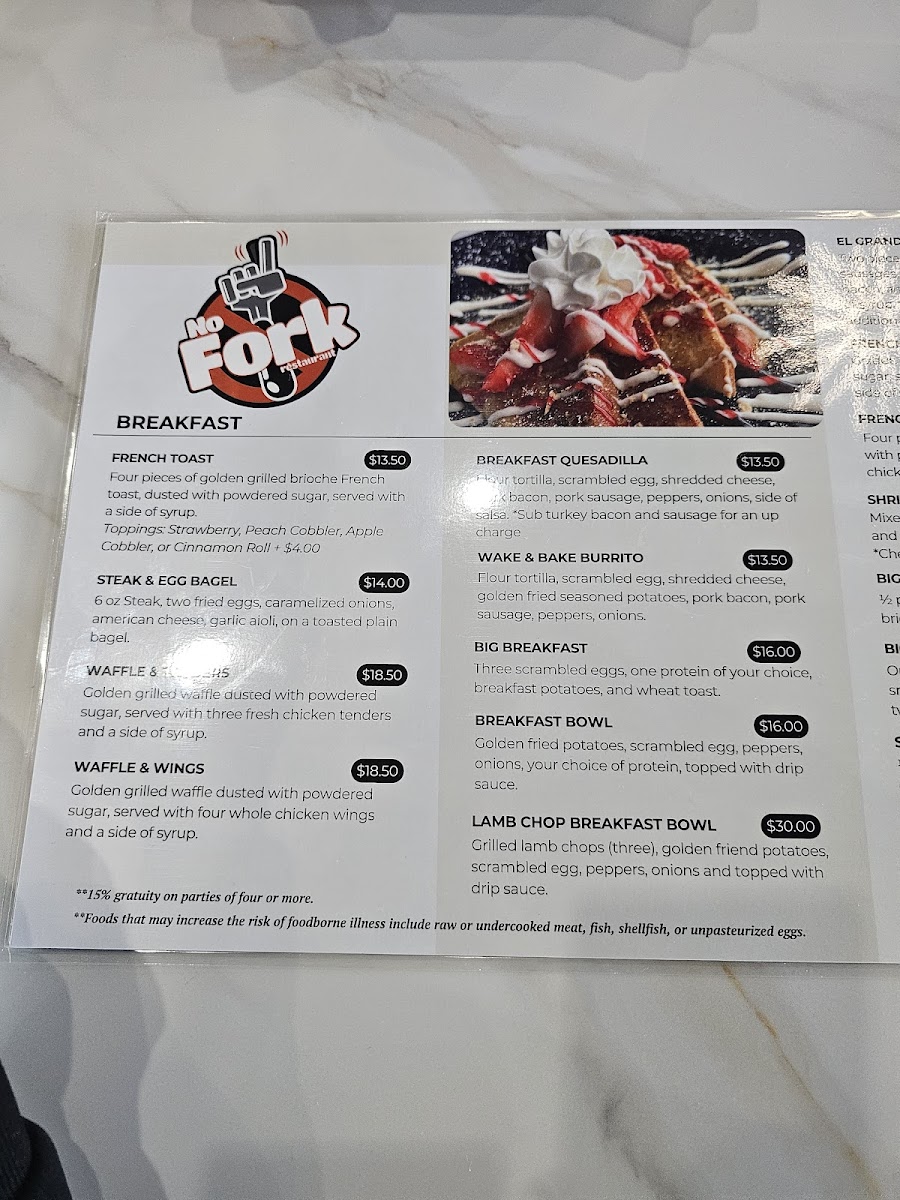 Menu No Fork Restaurant- Beachwood-4