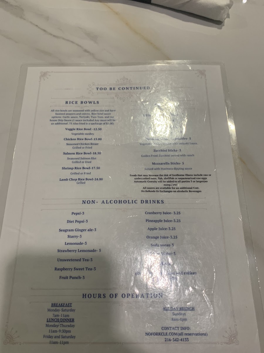 Menu No Fork Restaurant- Beachwood-5