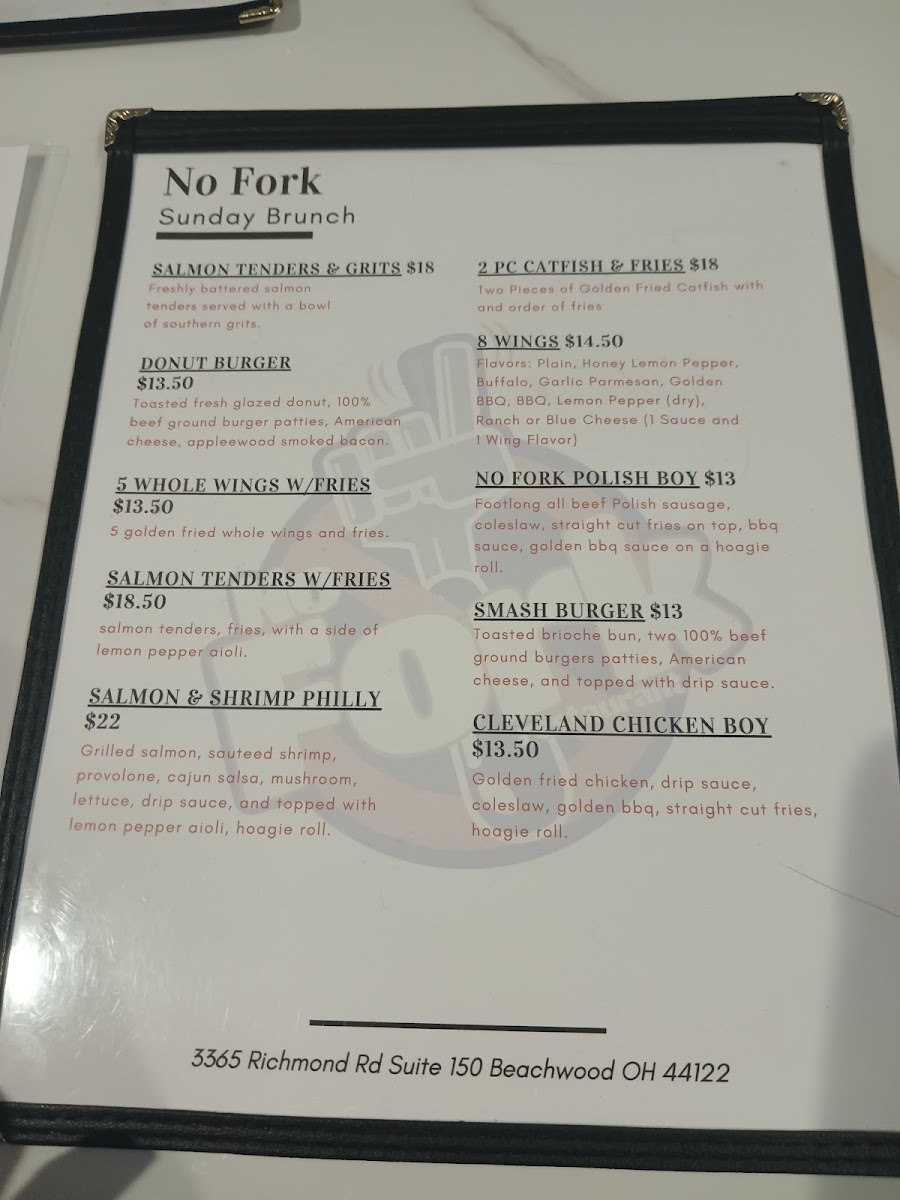Menu No Fork Restaurant- Beachwood-7