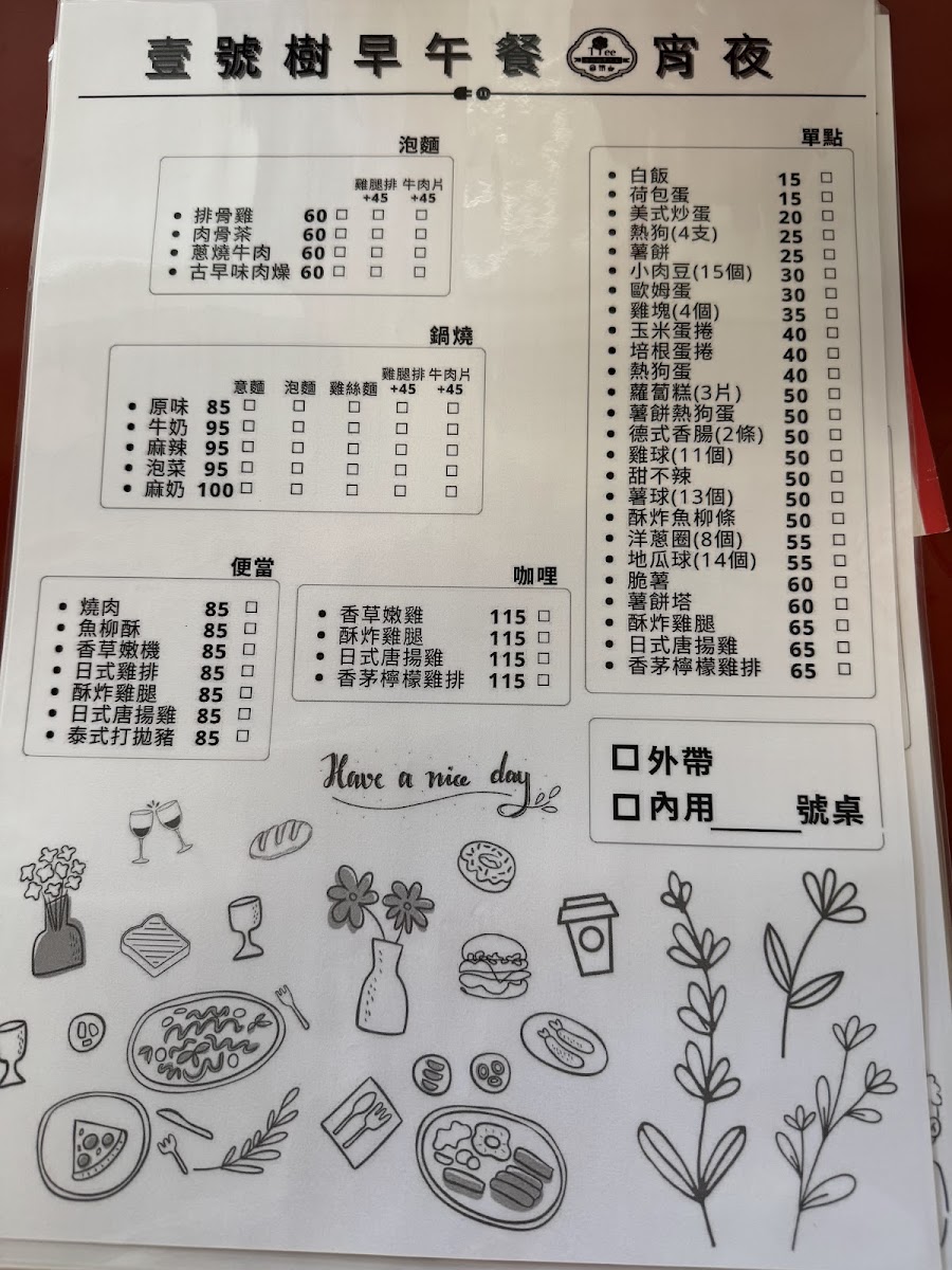 Menu No. One Tree Brunch-4