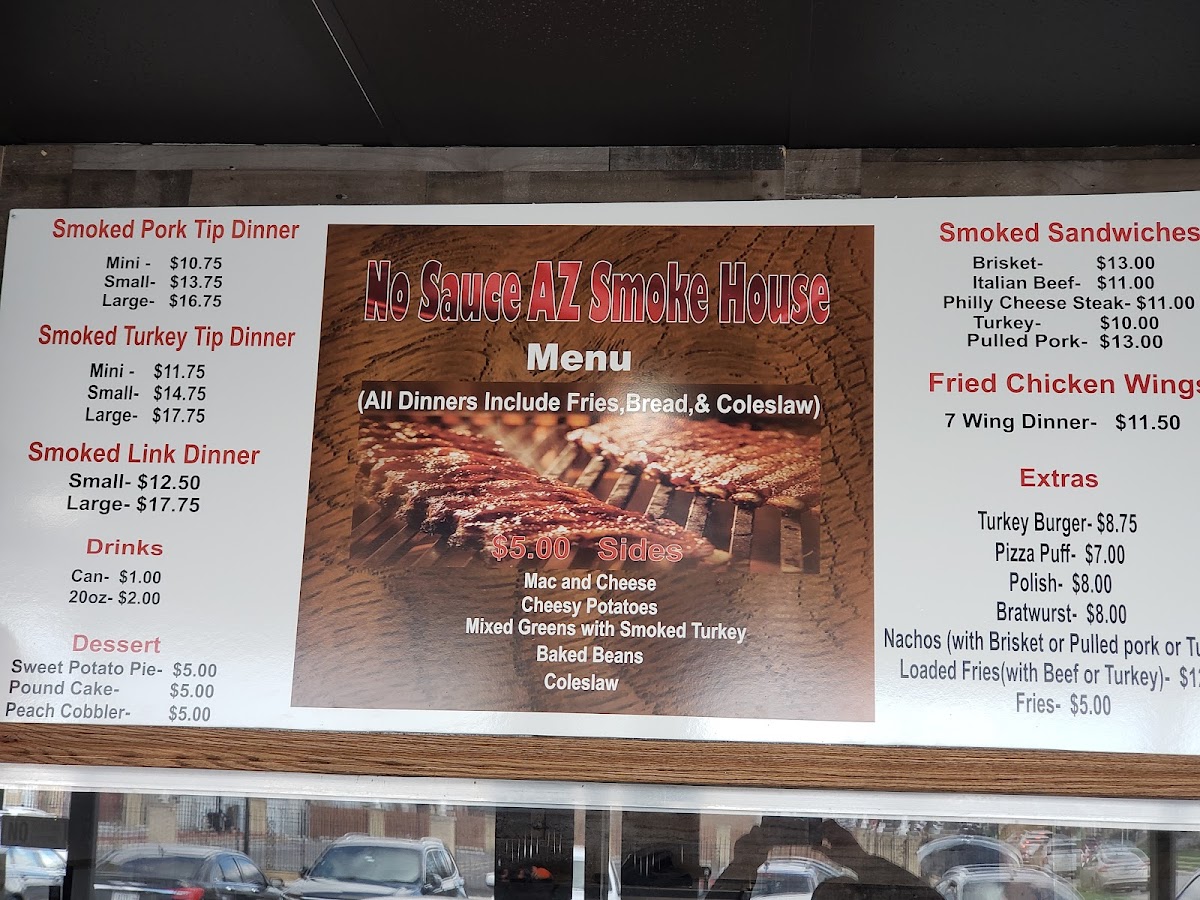Menu No Sauce Az Smokehouse-5