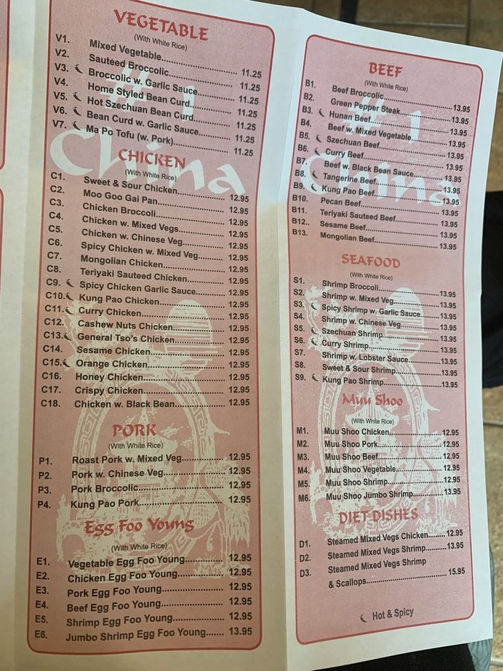 Menu No.1 China-1