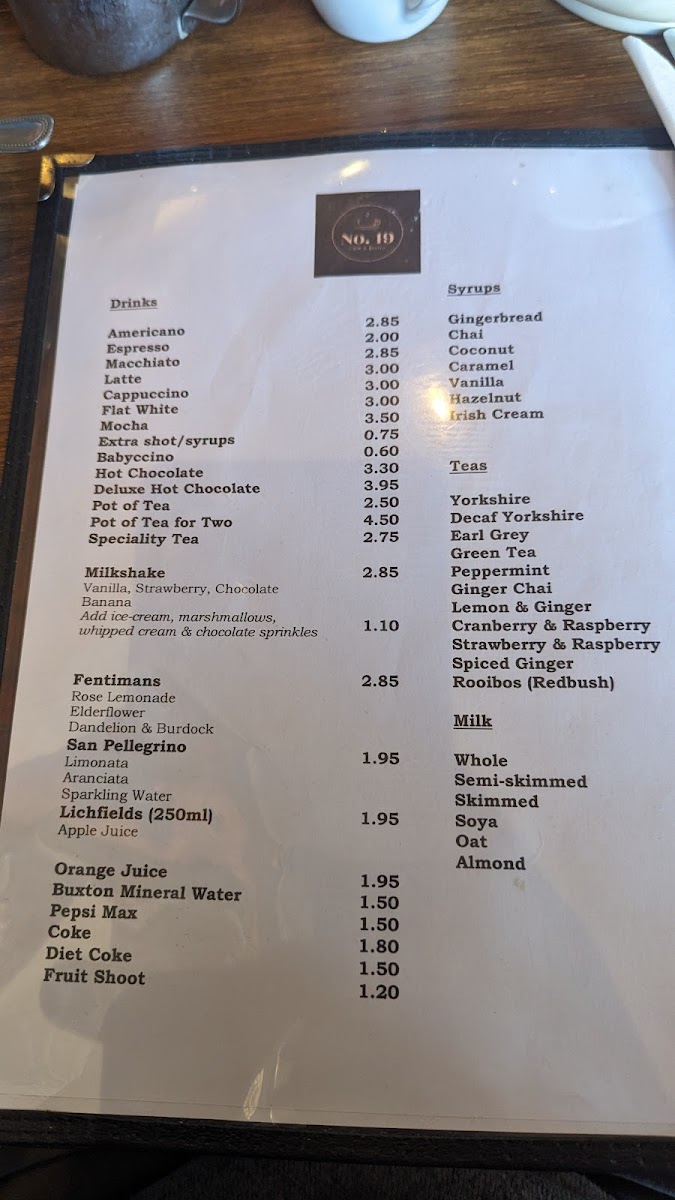 Menu No.19 Cafe & Bistro-1