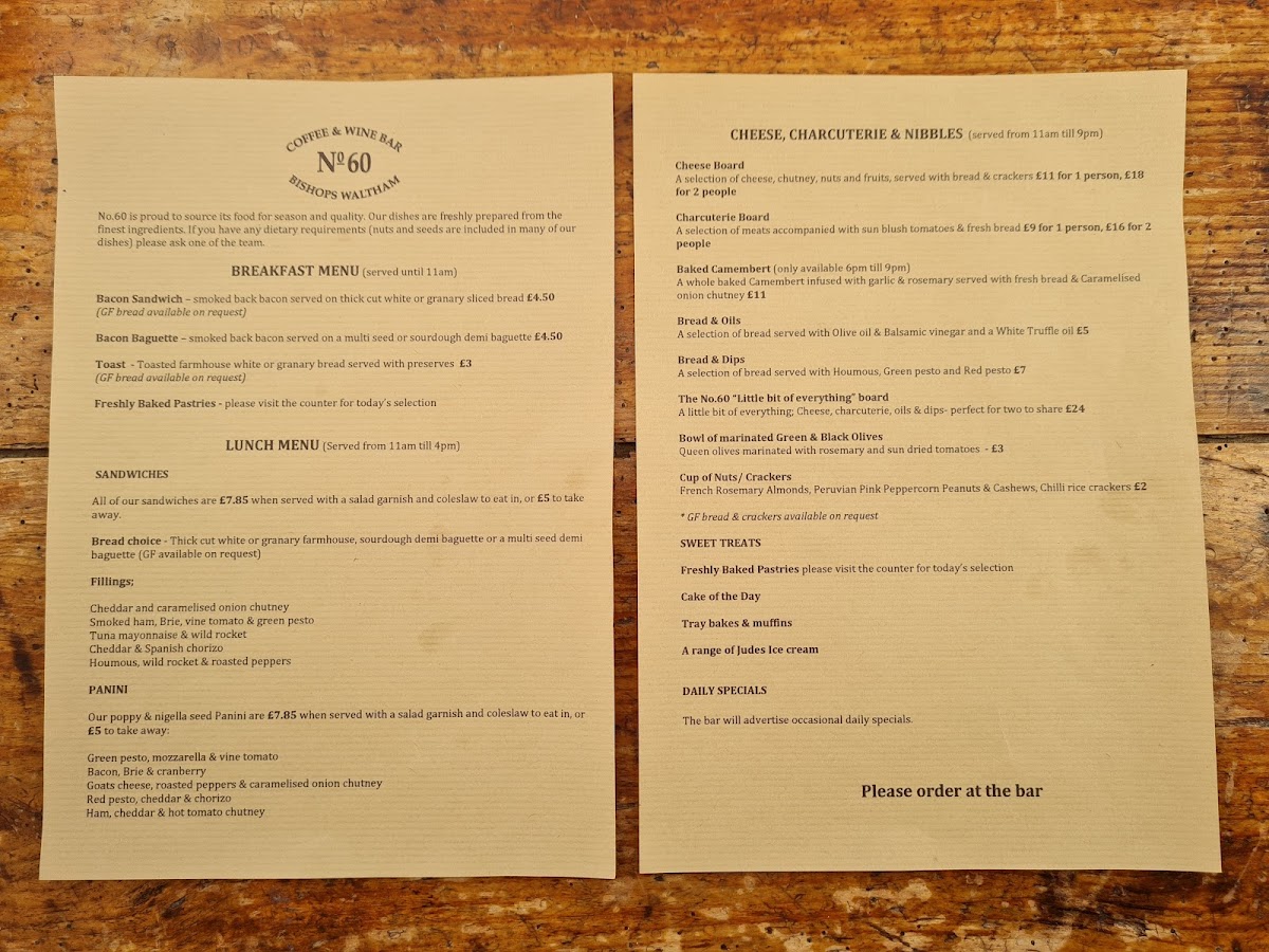 Menu No.60 Coffee & Wine Bar-1
