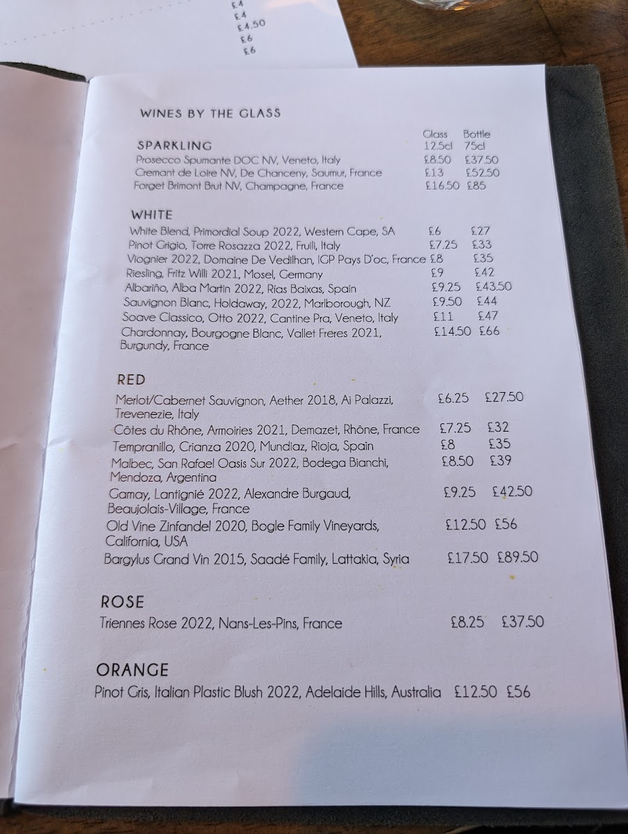 Menu Noble-8