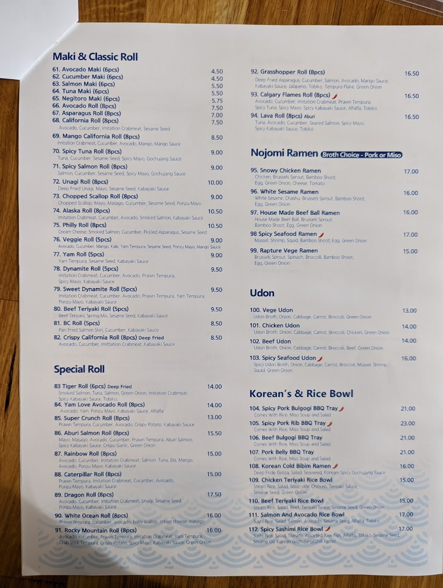 Menu Nojomi Japanese & Korean Cuisine-5