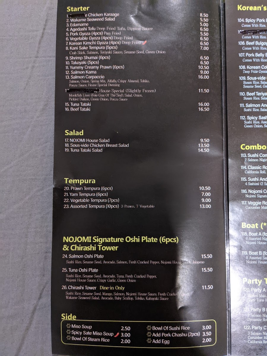 Menu Nojomi Japanese & Korean Cuisine-9